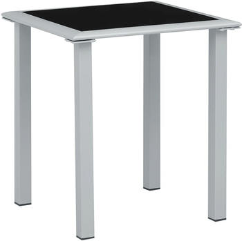 vidaXL Gartentisch 41x41x45 cm Stahl und Glas schwarz/silber