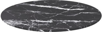 vidaXL Tischplatte &Oslash;50x0,8 cm Hartglas in Marmoroptik schwarz
