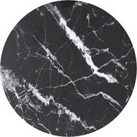 vidaXL Tischplatte Schwarz &Oslash;60x0,8 cm Hartglas in Marmoroptik