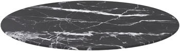 vidaXL Tischplatte Ø70x0,8 cm Hartglas in Marmoroptik schwarz