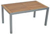 Merxx Gartentisch ausziehbar 150/200 x 90 cm - Aluminiumgestell Silber mit Akazienholz
