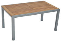 Merxx Ausziehtisch 150 (200) x 90 cm, Aluminium/Akazienholz, Silber