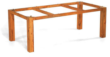 SonnenPartner Tisch Base, Old Teak, 200 x 100 cm, Tischplatte Compact, HPL, beton-dunkel