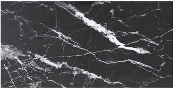vidaXL Tischplatte 100x50 cm 6 mm Hartglas in Marmoroptik schwarz