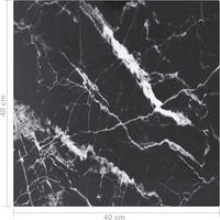 vidaXL Tischplatte Schwarz 40x40 cm 6 mm Hartglas in Marmoroptik