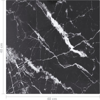 vidaXL Tischplatte 40x40 cm 6 mm Hartglas in Marmoroptik schwarz