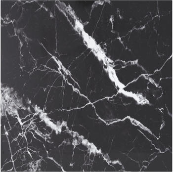 vidaXL Tischplatte 80x80 cm 6 mm Hartglas in Marmoroptik schwarz