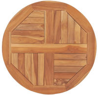 vidaXL Tischplatte Massivholz Teak Rund 2,5 cm 60 cm