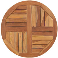 vidaXL Tischplatte Massivholz Teak Rund 2,5 cm 70 cm