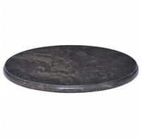 vidaXL Tischplatte Schwarz &Oslash;50x2,5 cm Marmor