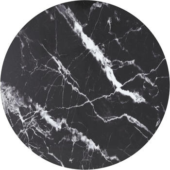 vidaXL Tischplatte Ø90x1 cm Hartglas in Marmoroptik schwarz