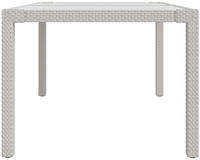 vidaXL Gartentisch 150x90x75 cm Geh&auml;rtetes Glas Poly Rattan Wei&szlig;