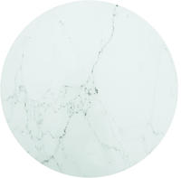 vidaXL Tischplatte Wei&szlig; &Oslash;60x0,8 cm Hartglas in Marmoroptik