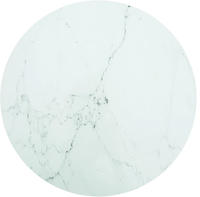 vidaXL Tischplatte Wei&szlig; &Oslash;70x0,8 cm Hartglas in Marmoroptik