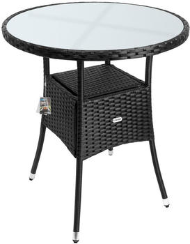 Casaria Polyrattan Balkontisch Ø60cm schwarz
