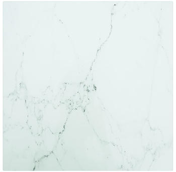 vidaXL Tischplatte40x40 cm 6 mm Hartglas in Marmoroptik weiß