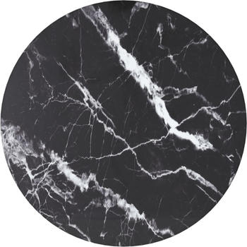 vidaXL Tischplatte &Oslash;30x0,8 cm Hartglas in Marmoroptik schwarz