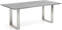 Niehoff Tisch Noah Profilkufe Edelstahl - 220 x 95 cm HPL Beton-Design