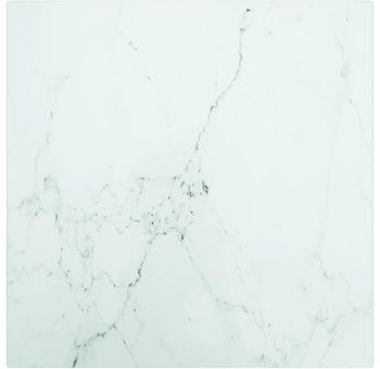 vidaXL Tischplatte30x30 cm 6 mm Hartglas in Marmoroptik wei&szlig;