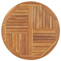 vidaXL Tischplatte Massivholz Teak Rund 2,5 cm 90 cm