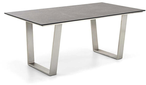 Niehoff Tisch Noah Trapezkufe Edelstahl - 220 x 95 cm HPL Granit-Design