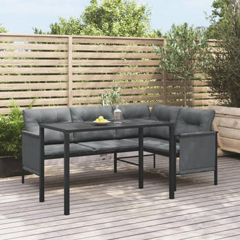 vidaXL Garten-Esstisch anthrazit 110x54x70 cm Stahl