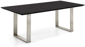 Niehoff Tisch Noah Profilkufe Edelstahl - 160 x 95 cm HPL Graphit-Design