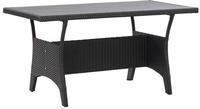 vidaXL Gartentisch Schwarz 120x70x66 cm Poly Rattan