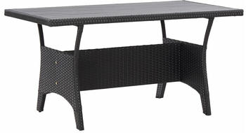 vidaXL Gartentisch schwarz 120x70x66 cm Poly-Rattan