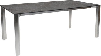 Stern Penta Ausziehtisch 160/210x100 cm Edelstahl/Silverstar Metallic Grau