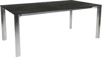 Stern Penta Ausziehtisch 160/210x100 cm Edelstahl/Silverstar Dark marble