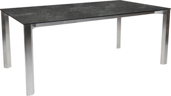 Stern Penta Ausziehtisch 160/210x100 cm Edelstahl/Silverstar Slate