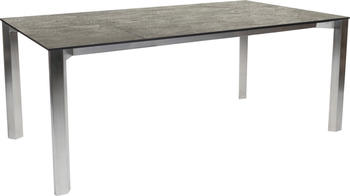 Stern Penta Ausziehtisch 160/210x100 cm Edelstahl/Silverstar Slate Stone