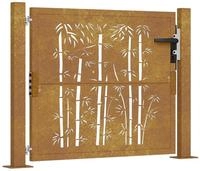 Gartentor 105x80 Cm Cortenstahl Bambus-design - Vidaxl