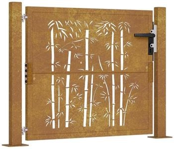 vidaXL Gartentor Cortenstahl Bambus-Design (153184)