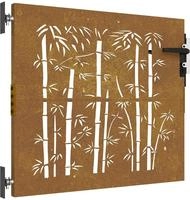 vidaXL Gartentor 85x100 cm Cortenstahl Bambus-Design