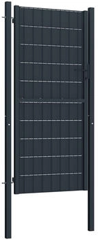 vidaXL Zauntor PVC und Stahl Anthrazit