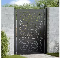 vidaXL Gartentor Schwarz 100x125 cm Stahl Flammendesign