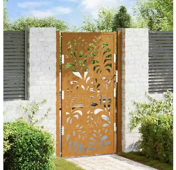 vidaXL Gartentor Wellen-Design Wetterfester Stahl 105x180cm (4100977)