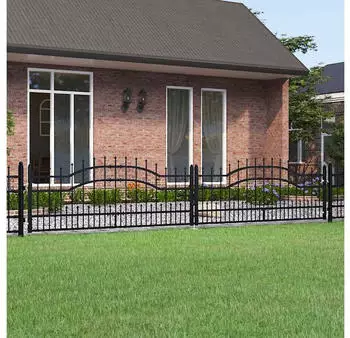 vidaXL Zauntor mit Speerspitzen Stahl schwarz 406x120cm (151099)