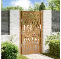 vidaXL Gartentor 100x175 cm Verwitterungsstahl Trace-Design