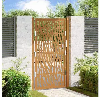 vidaXL Gartentor Spurendesign 105x180cm Wetterfester Stahl (4100987)