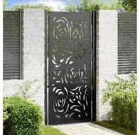 vidaXL Gartentor Schwarz 100x200 cm Stahl Flammendesign