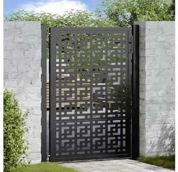 vidaXL Gartentor Stahl Kreuz-Design Schwarz 100x125cm (4101000)