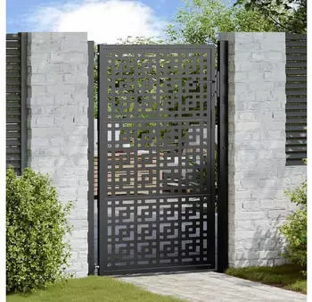 vidaXL Gartentor Kreuzdesign Stahl Schwarz 100x150cm (4101001)