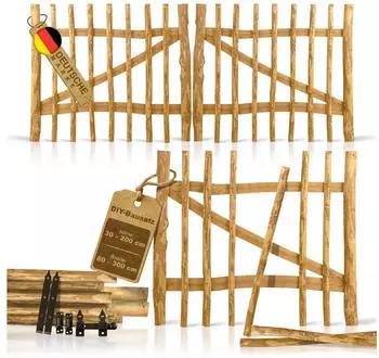 BooGardi Gartentor Holz Bausatz Staketenzaun, Einzel- & Doppelflügel (GTK00HANA0000)
