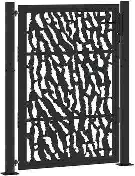 vidaXL Gartentor Trace Design Schwarz 100x125cm Stahl (4100980)
