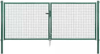 Alberts Wellengitter-Doppeltor verzinkt grün, Pfosten 60mm, 300x125cm (603021)