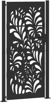 vidaXL Gartentor schwarz 100x200cm Stahl Wellendesign (4100973)