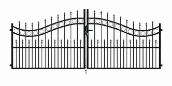 Alberts Bordeaux Doppeltor 337x130cm, schwarz matt (510145)